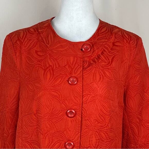 Joni B Orange Textured Cottage Coastal Grandma Jacket NWOT Size L - Picture 3 of 12